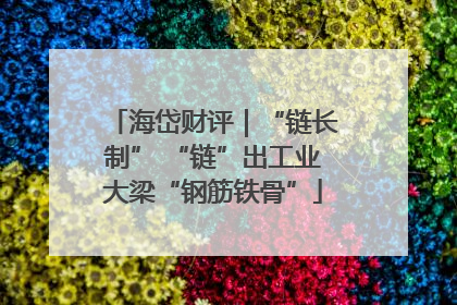 海岱财评｜“链长制” “链”出工业大梁“钢筋铁骨”