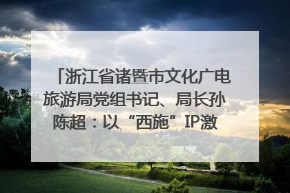 浙江省诸暨市文化广电旅游局党组书记、局长孙陈超：以“西施”IP激活全域旅游 打造县域文旅融合新标杆｜第七届全国县域旅游研究成果发布系列活动