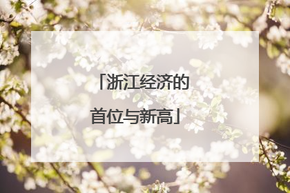 浙江经济的首位与新高