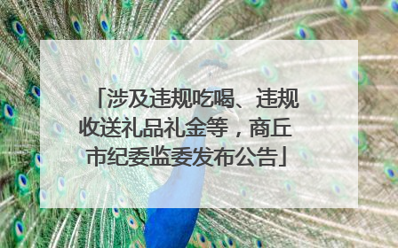 涉及违规吃喝、违规收送礼品礼金等，商丘市纪委监委发布公告