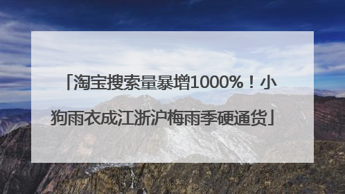 淘宝搜索量暴增1000%！小狗雨衣成江浙沪梅雨季硬通货