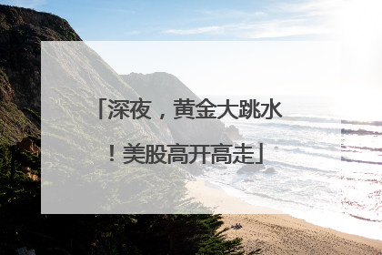 深夜，黄金大跳水！美股高开高走