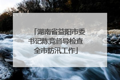 湖南省益阳市委书记陈竞督导检查全市防汛工作