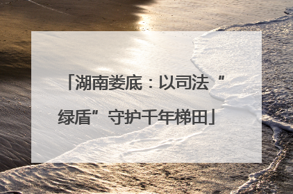 湖南娄底：以司法“绿盾”守护千年梯田