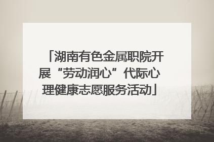 湖南有色金属职院开展“劳动润心”代际心理健康志愿服务活动