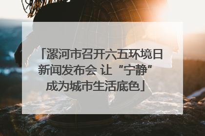 漯河市召开六五环境日新闻发布会 让“宁静”成为城市生活底色
