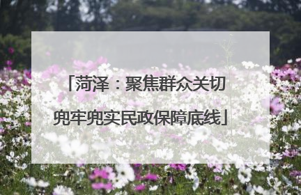 菏泽：聚焦群众关切 兜牢兜实民政保障底线