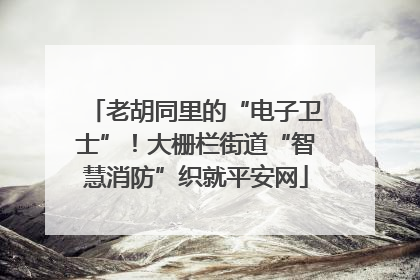 老胡同里的“电子卫士”！大栅栏街道“智慧消防”织就平安网
