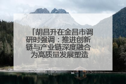 胡昌升在金昌市调研时强调：推进创新链与产业链深度融合 为高质量发展塑造新动能新优势