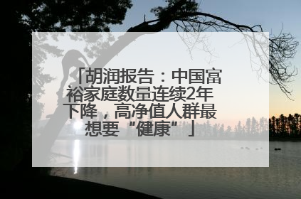 胡润报告：中国富裕家庭数量连续2年下降，高净值人群最想要“健康”