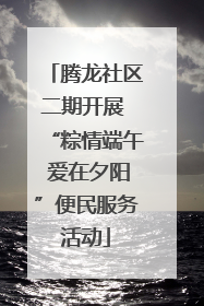 腾龙社区二期开展 “粽情端午 爱在夕阳”便民服务活动