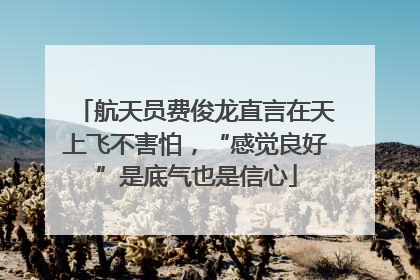 航天员费俊龙直言在天上飞不害怕，“感觉良好”是底气也是信心