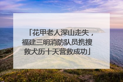 花甲老人深山走失，福建三明消防队员携搜救犬历十天营救成功