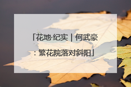 花地·纪实｜何武豪：繁花院落对斜阳