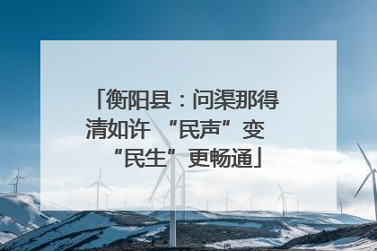 衡阳县：问渠那得清如许 “民声”变“民生”更畅通