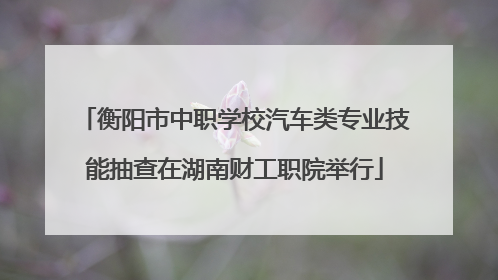 衡阳市中职学校汽车类专业技能抽查在湖南财工职院举行