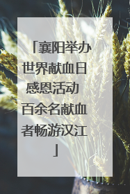 襄阳举办世界献血日感恩活动 百余名献血者畅游汉江