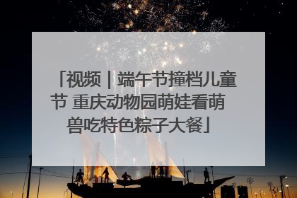 视频｜端午节撞档儿童节 重庆动物园萌娃看萌兽吃特色粽子大餐