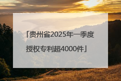 贵州省2025年一季度授权专利超4000件