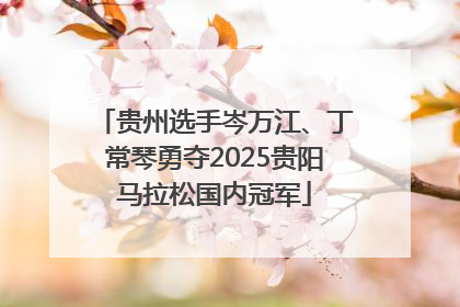 贵州选手岑万江、丁常琴勇夺2025贵阳马拉松国内冠军