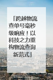 跨越物流查单号毫秒级响应！以科技之力重构物流查询新范式