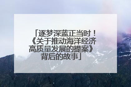 逐梦深蓝正当时！《关于推动海洋经济高质量发展的提案》背后的故事