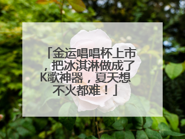 金运唱唱杯上市，把冰淇淋做成了K歌神器，夏天想不火都难！