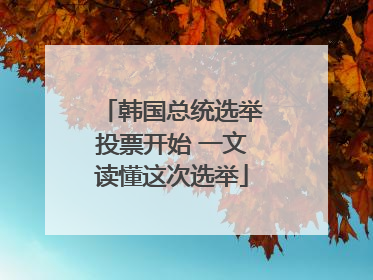 韩国总统选举投票开始 一文读懂这次选举