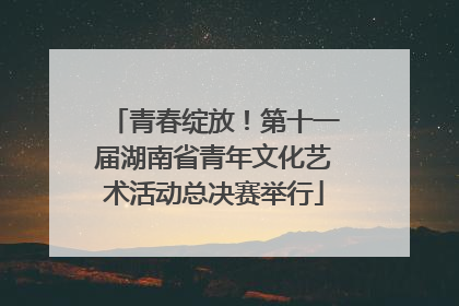 青春绽放！第十一届湖南省青年文化艺术活动总决赛举行