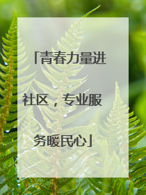 青春力量进社区，专业服务暖民心