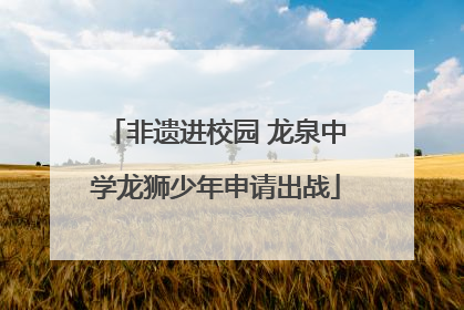 非遗进校园 龙泉中学龙狮少年申请出战