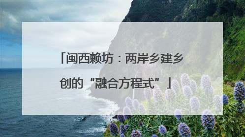 闽西赖坊：两岸乡建乡创的“融合方程式”