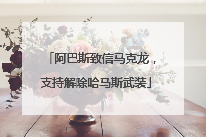 阿巴斯致信马克龙，支持解除哈马斯武装