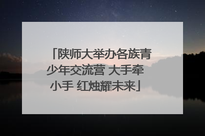 陕师大举办各族青少年交流营 大手牵小手 红烛耀未来