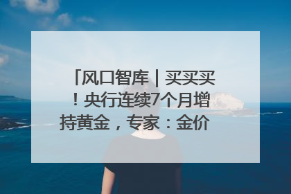 风口智库｜买买买！央行连续7个月增持黄金，专家：金价或仍易涨难跌