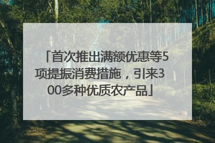 首次推出满额优惠等5项提振消费措施，引来300多种优质农产品