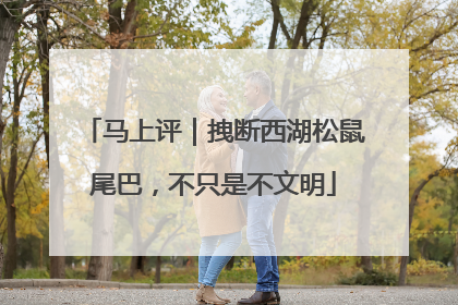 马上评｜拽断西湖松鼠尾巴，不只是不文明