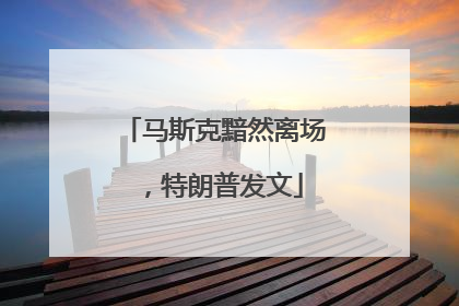 马斯克黯然离场，特朗普发文
