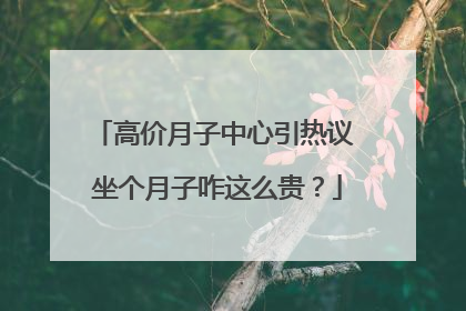高价月子中心引热议 坐个月子咋这么贵？