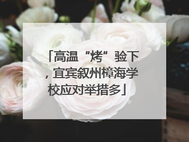 高温“烤”验下，宜宾叙州樟海学校应对举措多
