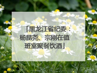 黑龙江省纪委：杨昆尧、宗刚在值班室聚餐饮酒