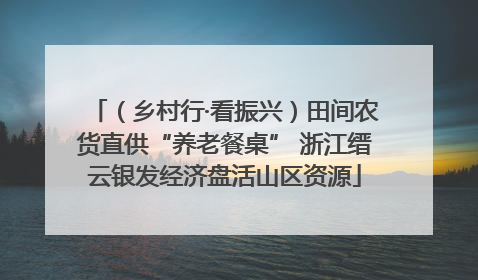 （乡村行·看振兴）田间农货直供“养老餐桌” 浙江缙云银发经济盘活山区资源