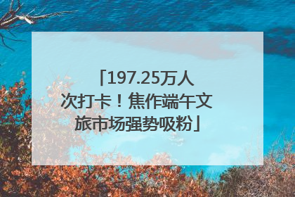 197.25万人次打卡！焦作端午文旅市场强势吸粉