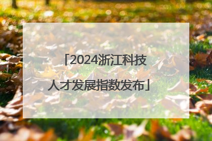 2024浙江科技人才发展指数发布