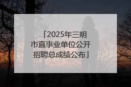 2025年三明市直事业单位公开招聘总成绩公布