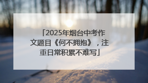 2025年烟台中考作文题目《何不拥抱》，注重日常积累不难写