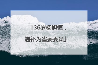 36岁杨旭恒，递补为省委委员